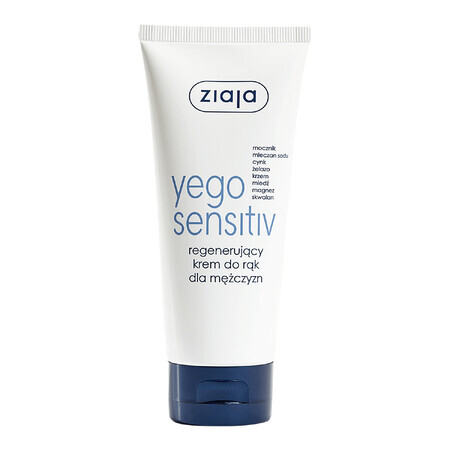 Ziaja Yego Sensitiv, crema mani rigenerante, per uomo, 75 ml