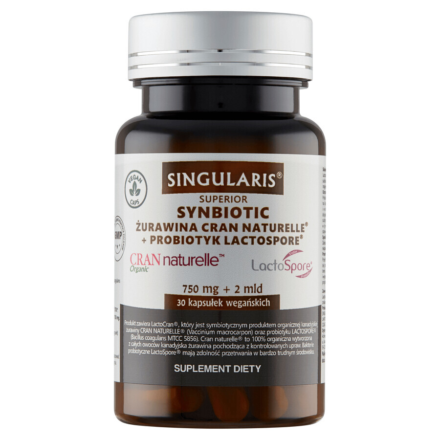 Singularis Superior, Synbiotic, cranberry Cran Naturelle + Probiotic Lactospore, 30 capsules