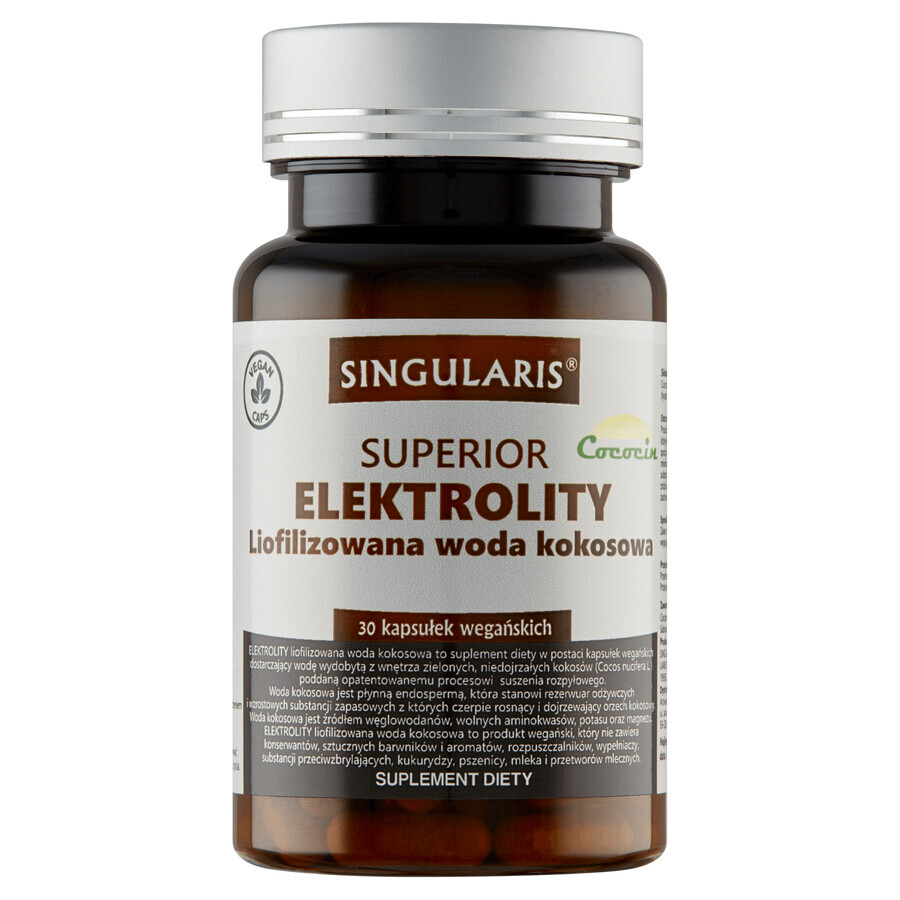 Singularis Superior, Elektrolyten, gevriesdroogd kokoswater, 30 veganistische capsules