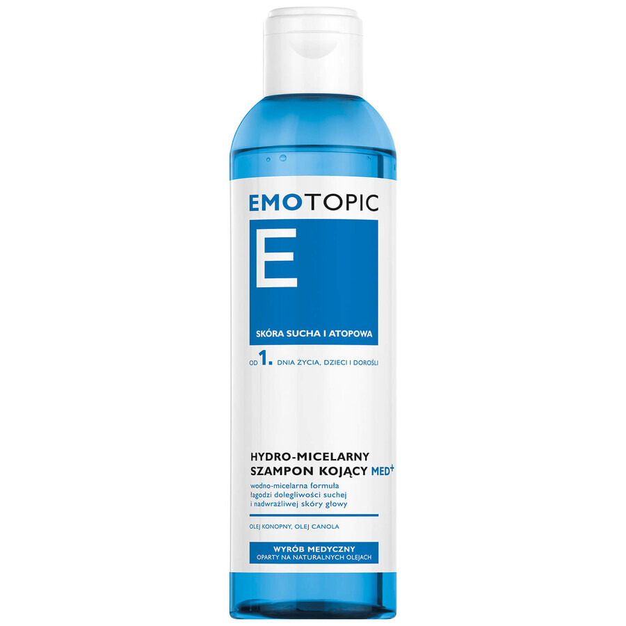 Emotopic, hydro-micellar verzachtende shampoo med+ vanaf de 1e levensdag, droge en atopische huid, 250 ml