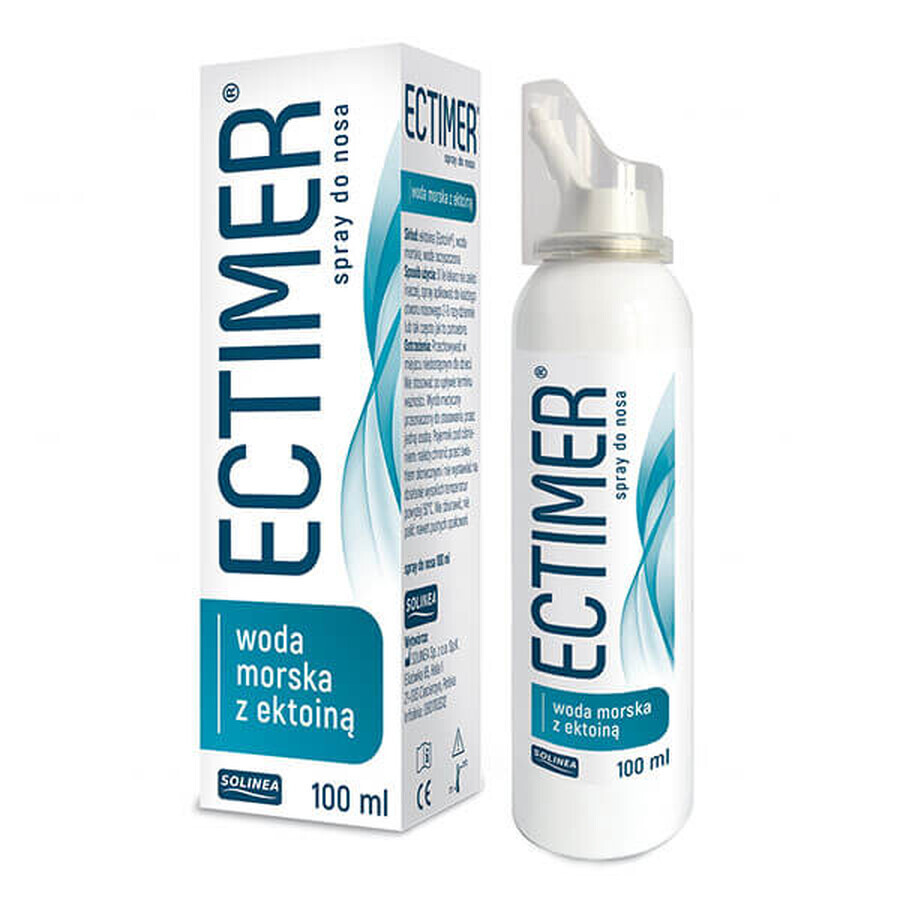 Ectimer, spray nasale 100 ml - Rimedio per allergie, pulisce e idrata il naso. Allevia sintomi del raffreddore e sinusite. Formula professionale per uso quotidiano.