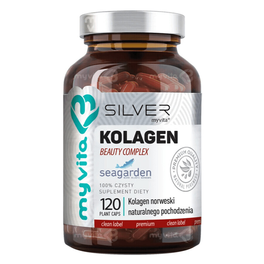 MyVita Silver Collagen Beauty Complex, natürliches norwegisches Kollagen, 120 Kapseln