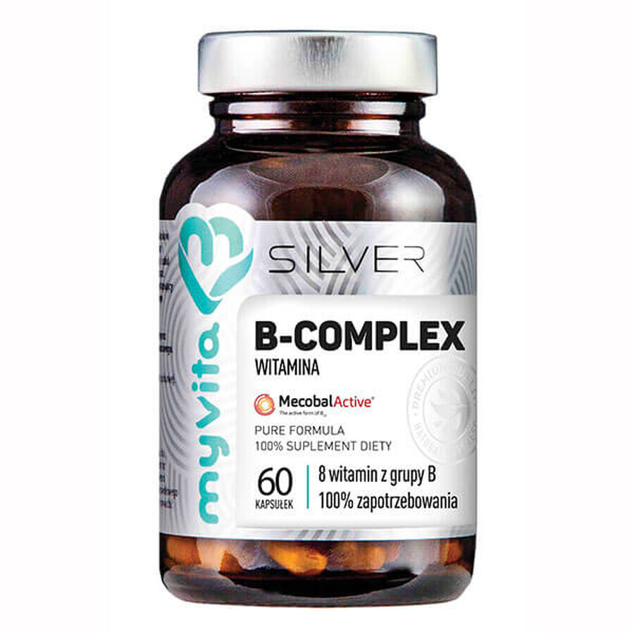 MyVita Silver, Vitamine B - Complex 100%, methylcobalamine MecobalActive, 60 capsules