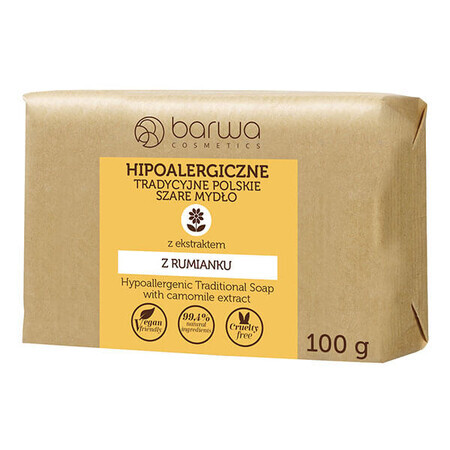 Barwa, Hipoalergiczne Tradycyjne Polskie, gray soap with chamomile extract, 100 g