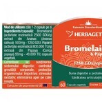 Bromelaïne en papaïne, 60 capsules, Herbagetica