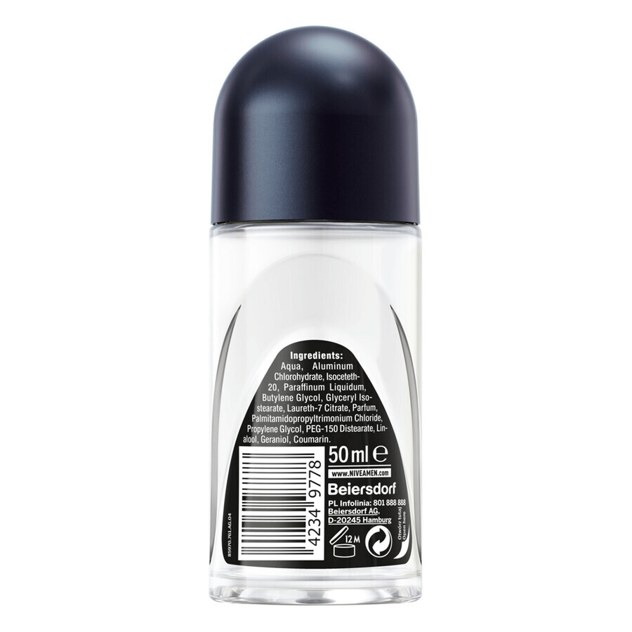 Nivea Men Black &amp; White Invisible, roll-on anti-transpirant voor mannen, 48 uur, Fris, 50 ml