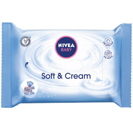 Nivea Baby Soft&amp;Cream, vochtige doekjes, 2 x 63 stuks