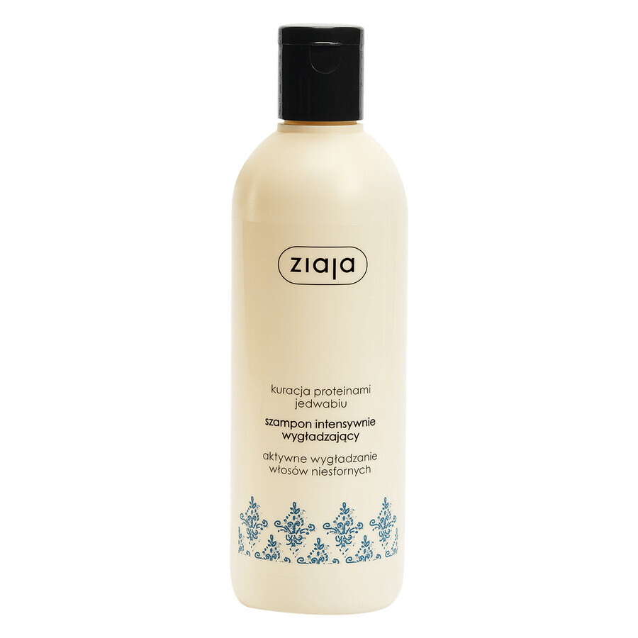 Ziaja, shampooing lissant intensif pour cheveux indisciplinés, protéines de soie, 300 ml