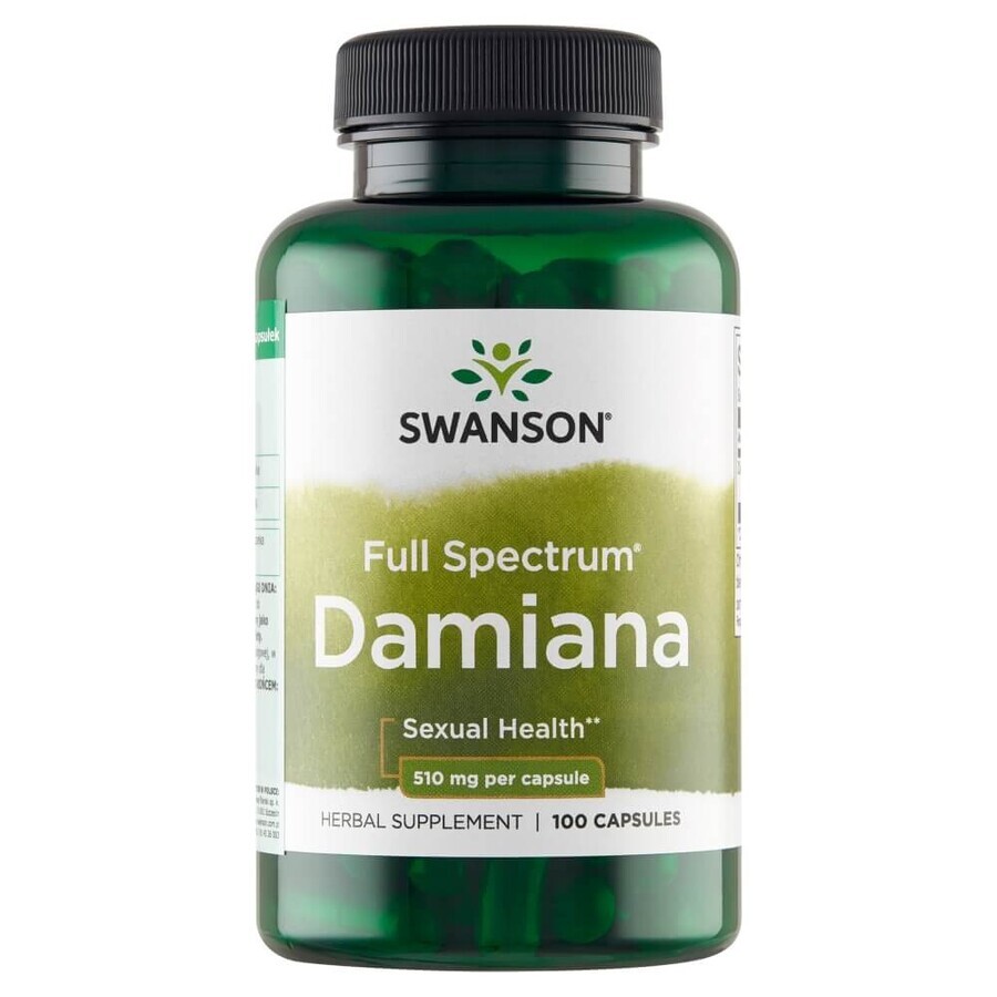 Swanson Volledig spectrum Damiana, 100 capsules