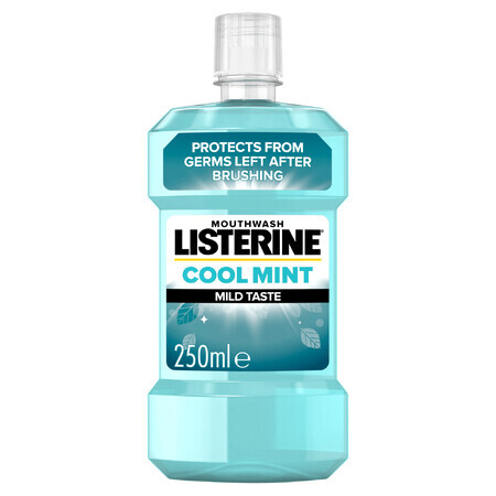 Listerine Cool Mint, mouthwash, light flavor, alcohol-free, 250 ml