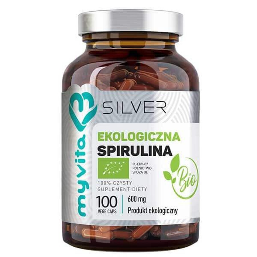 MyVita Silver, Biologische Spirulina BIO 600 mg, 100 vegetarische capsules