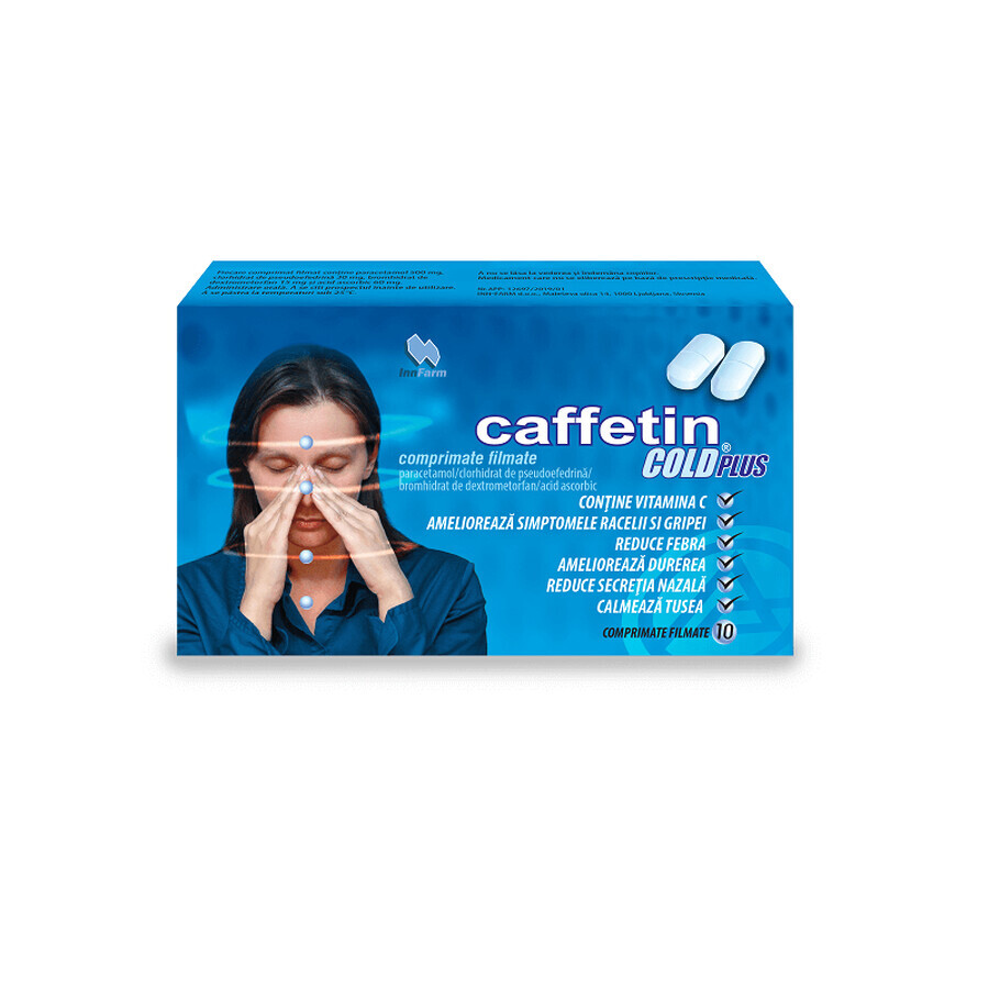 Caffetin Cold Plus, 10 filmomhulde tabletten, Alkaloïde