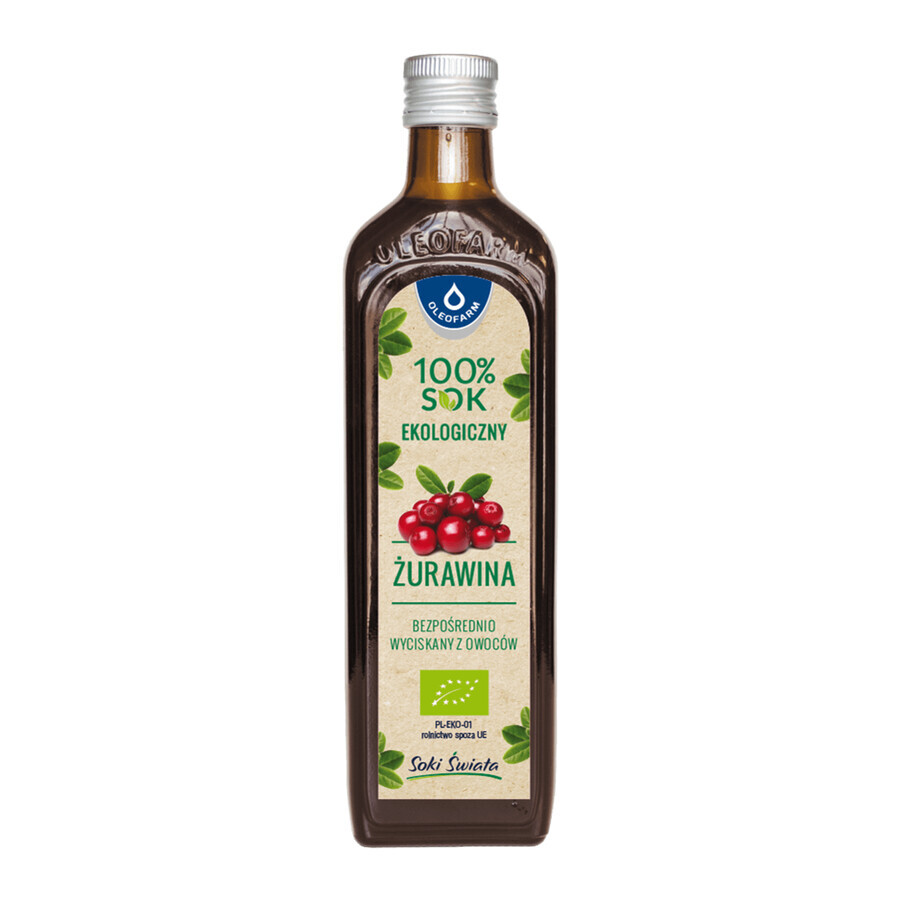 Oleaofarm Cranberry, 100% jus de fruits, 490 ml