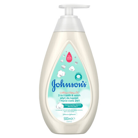 Johnson's Baby Cotton Touch 2 in 1 Bath and Body Wash from Day 1, 500ml