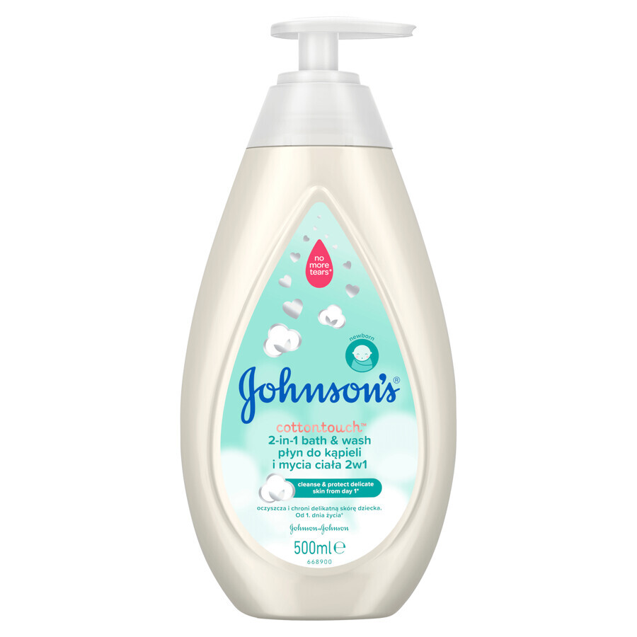 Johnson's Baby Cotton Touch 2 in 1 Bath and Body Wash from Day 1, 500ml