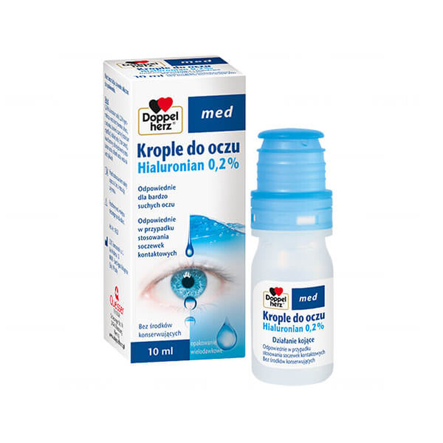 Doppelherz Med, eye drops with hyaluronate 0.2%, 10ml