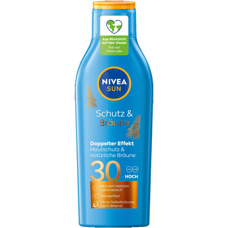 Nivea Sun Protect & Bronze, Natural Tan Activating Lotion, Dual Effect, SPF 30, 200 ml