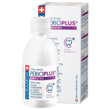 Curaprox, Perio Plus + Forte Citrox Chx 0,20% Collutorio, 200 ml