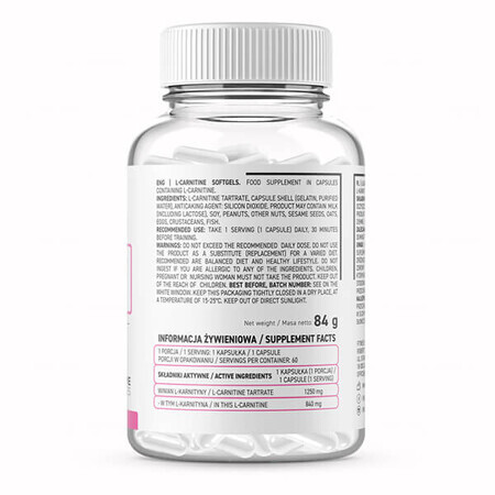 OstroVit, L-Carnitine Suprême 1250, 60 gélules