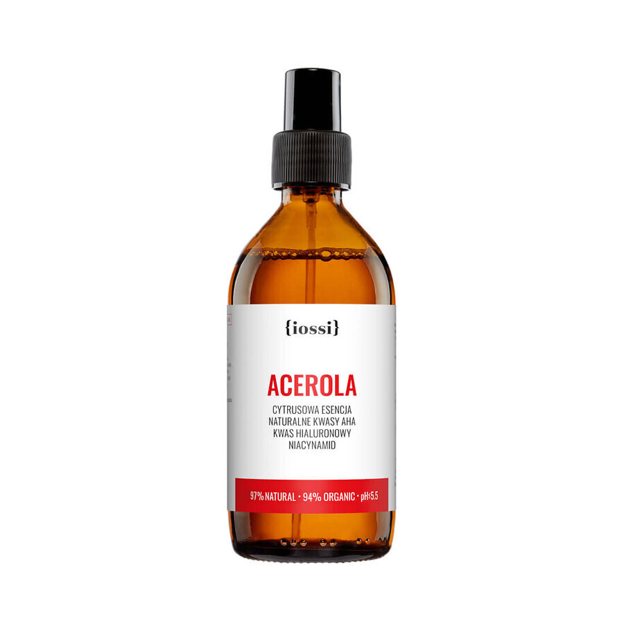 Iossi Acérola, essence d'agrumes, acides AHA naturels, acide hyaluronique, niacinamide, 200 ml