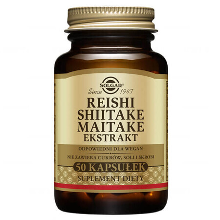 Solgar Reishi, Shiitake, Maitake-extract, 50 capsules