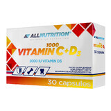 Allnutrition Vitamine C 1000 + D3, vitamine C 1000 mg + vitamine D 50 µg, 30 capsules