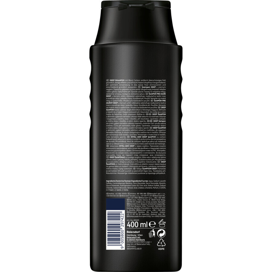 Nivea Men Deep, haarshampoo, 400 ml