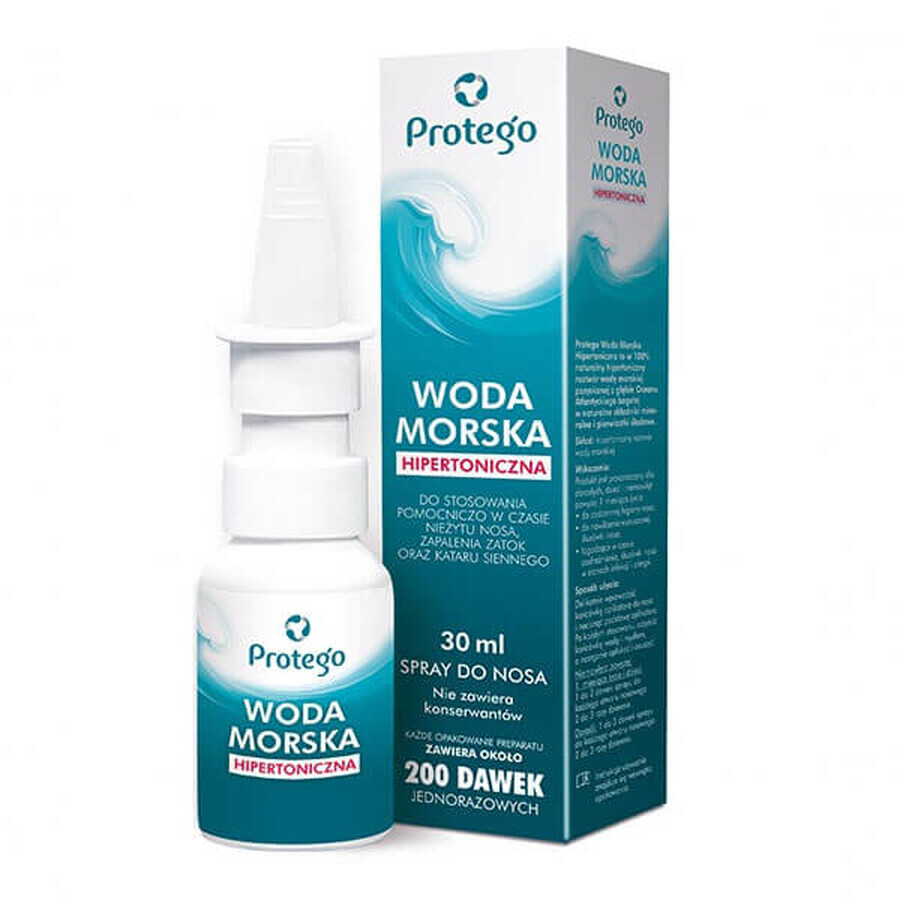 Protego, Spray Nasale con Acqua di Mare Iperotonica, 30 ml