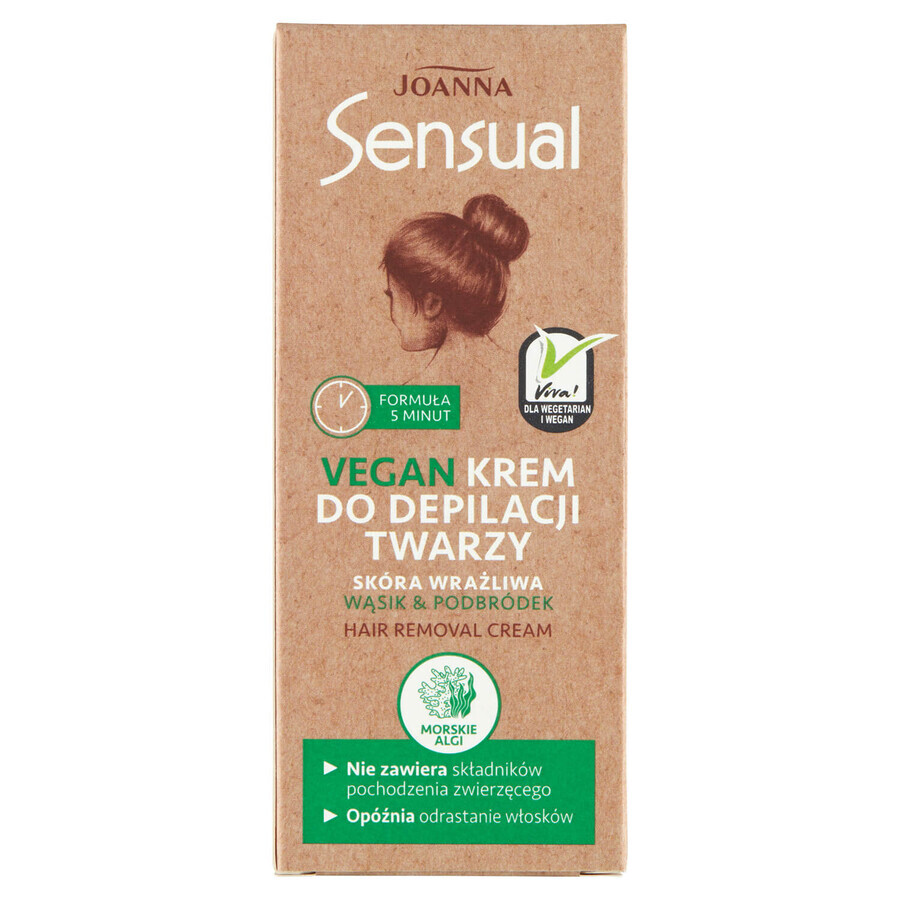 Joanna Sensual Vegan, gezichtsontharingscrème, gevoelige huid, 20 g