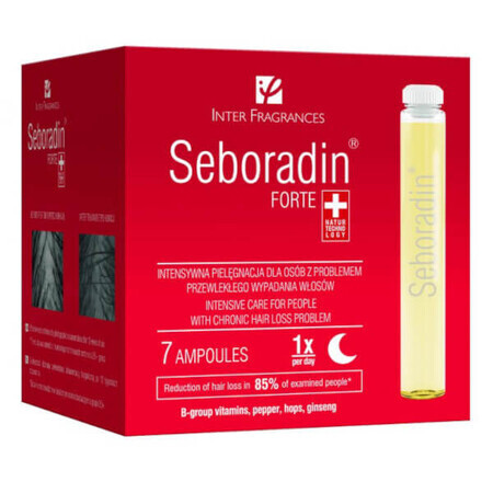 Seboradin Forte, traitement de la chute des cheveux, 5,5 ml x 7 ampoules