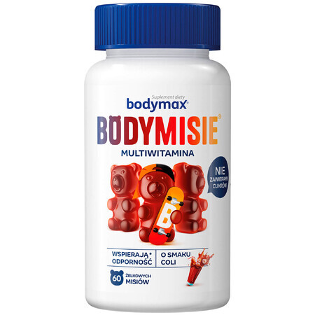 Bodymax Bodymisie, bonbons pour enfants à partir de 3 ans et adultes, goût cola, 60 pièces