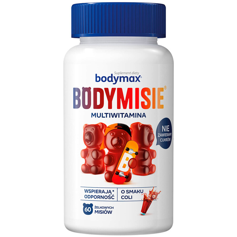 Bodymax Bodymisie, bonbons pour enfants à partir de 3 ans et adultes, goût cola, 60 pièces