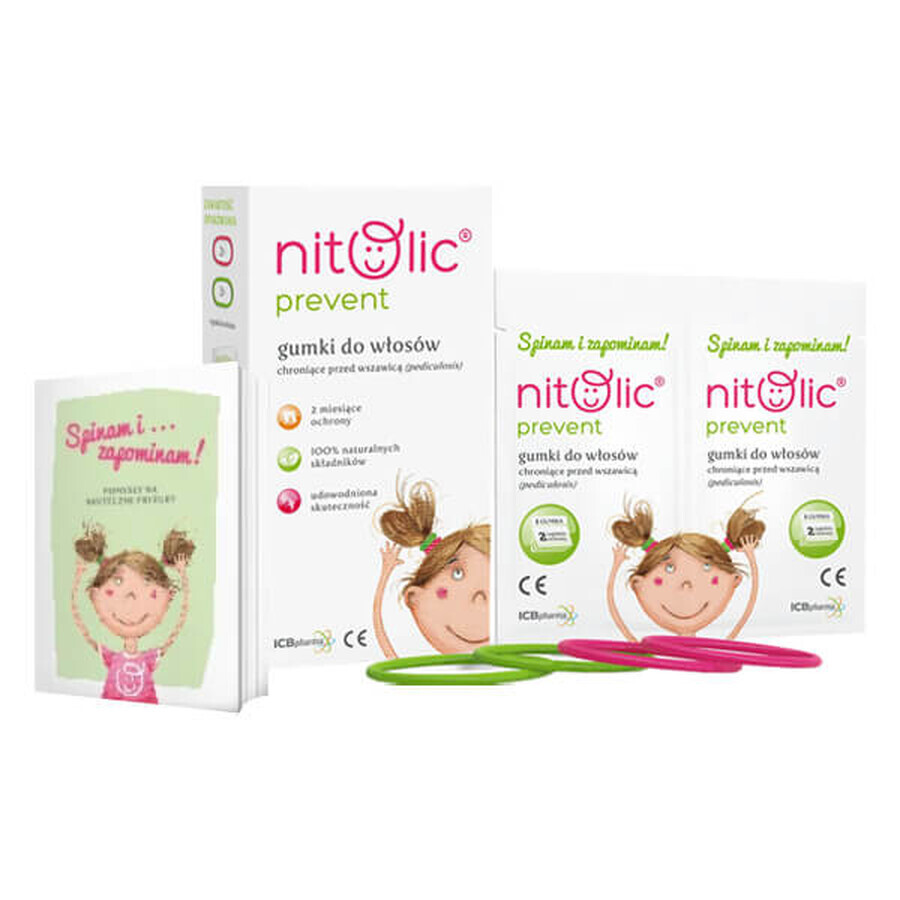 Nitolic Prevent, hair elastic against lice, 4 pieces + leaflet