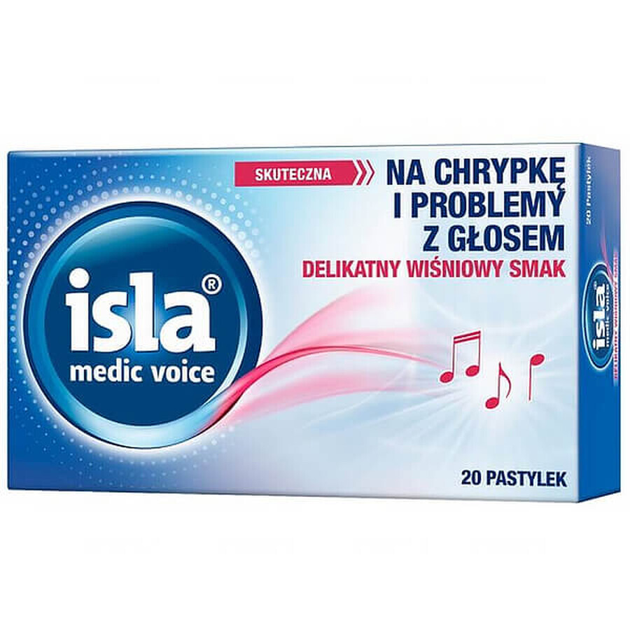 Isla Medic Voice, kersensmaak, 20 zuigtabletten