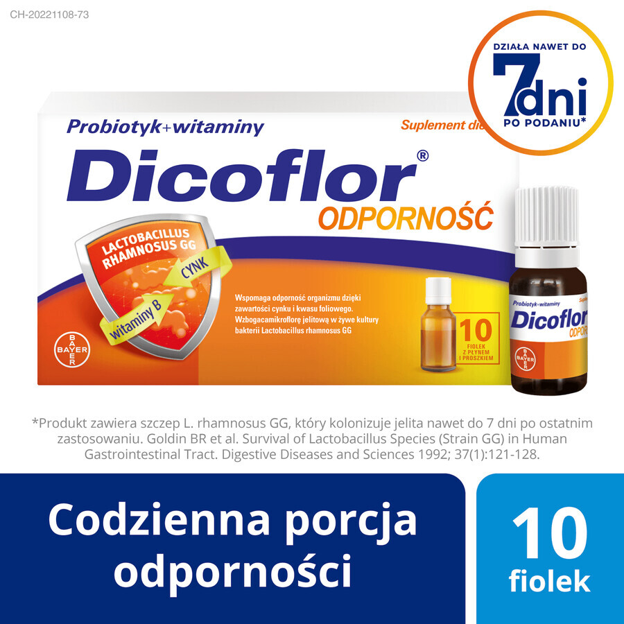 Dicoflor Immuniteit, voor kinderen vanaf 3 jaar en volwassenen, 10 ml x 10 injectieflacons