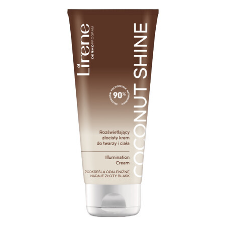 Lirene Perfect Tan, verhelderende gouden gezichts- en lichaamscrème, Coconut Shine, 150 ml