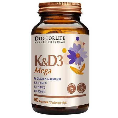 Doctor Life K&amp;D Mega in zwarte komijnolie, 60 capsules