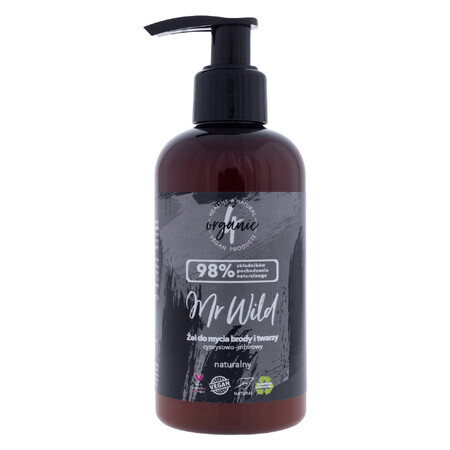 4organic Sig. Wild Gel Detergente per Barba e Viso con Olio di Cipresso e Zenzero, 200ml