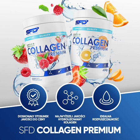 SFD Collagen Premium, orange flavor, 400 g