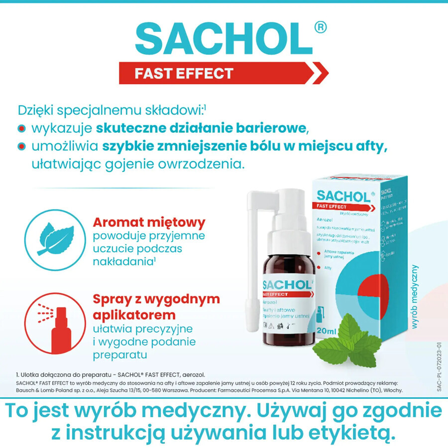 Sachol Fast Effect, aérosol, 20 ml