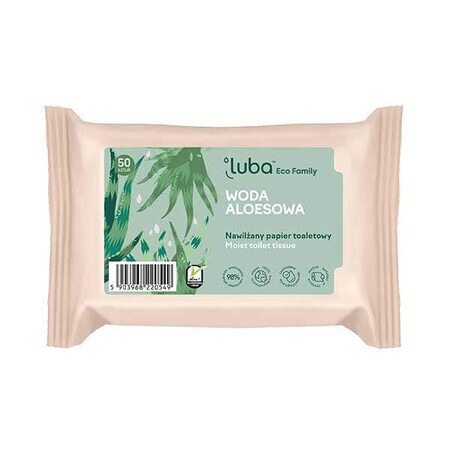 Luba Eco Family, moistened toilet paper, aloe vera water, 50 pieces