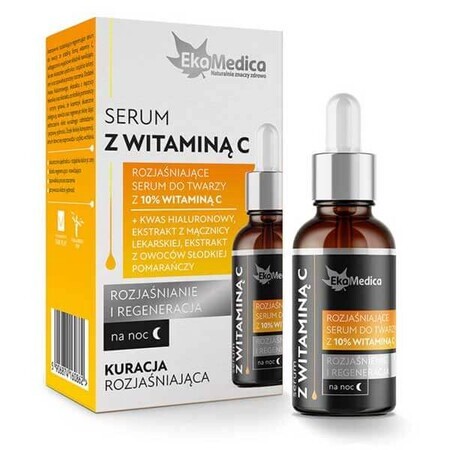 EkaMedica, gezichtsserum met vitamine C, verhelderend en regeneratie, 20 ml