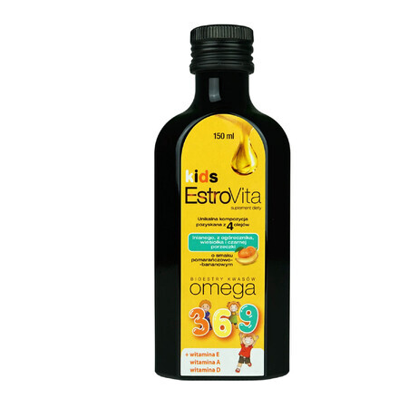 EstroVita Kids, Omega 3-6-9 acid esters, orange and banana flavor, 150 ml