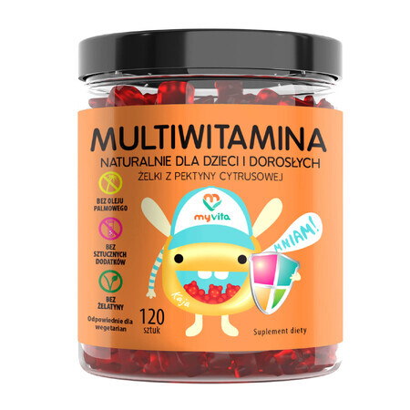 MyVita Multivitamin, bonbons naturels pour enfants et adultes, 120 pièces