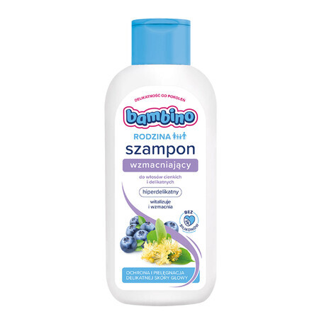 Bambino Family, versterkende shampoo voor dun en kwetsbaar haar, hyperzacht, vanaf 3 jaar, 400 ml