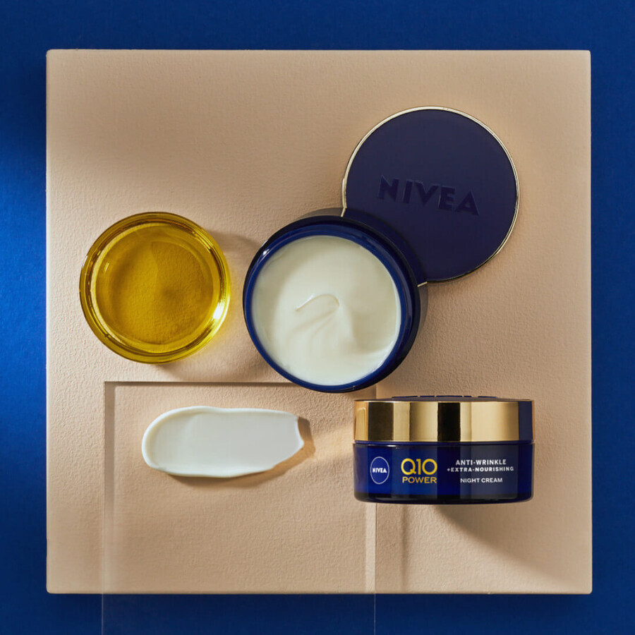 Nivea Q10 Power, Cremă de noapte antirid cu ulei de argan, 50 ml