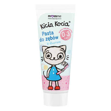 Momme Kitten, toothpaste for children 0-3 years, with chewing gum flavor, with fluoride, 50 ml