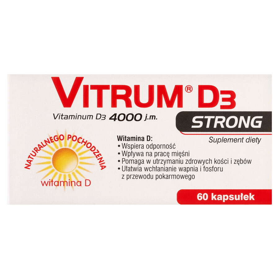 Vitrum D3 Strong, vitamine D 4000 IE, 60 capsules