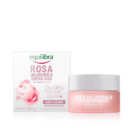 Equilibra Rosa, rozen anti-aging gezichtscrème, hyaluronzuur, 50 ml