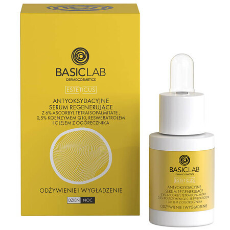 BasicLab Esteticus, antioxidant regenererend serum met vitamine C 6%, voedend en gladmakend, 15 ml